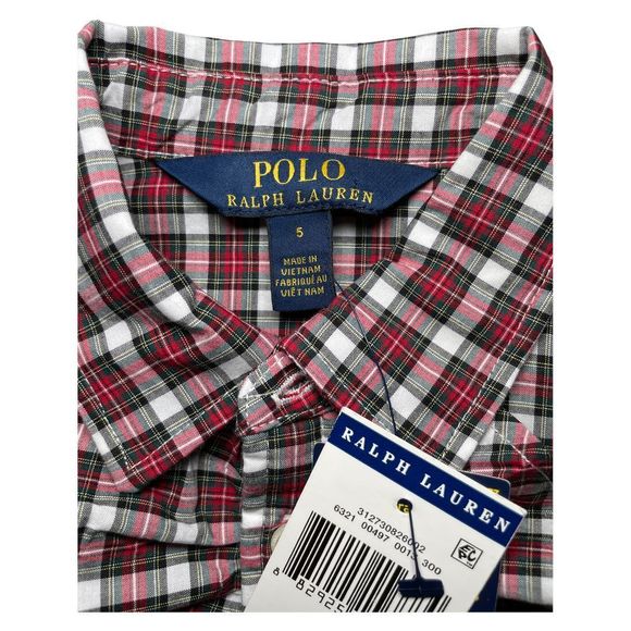 Polo Ralph Lauren Ruffle Plaid Shirt 5 - Picture 2 of 6